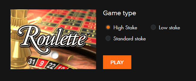 Game type high stake